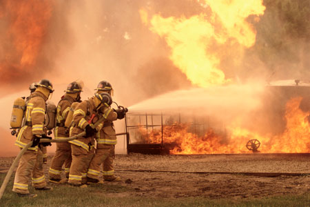 a photo of firefighters